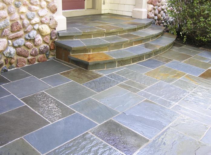 A Cracked Concrete Entryway is Revitalized with Bluestone | Yardmasters ...